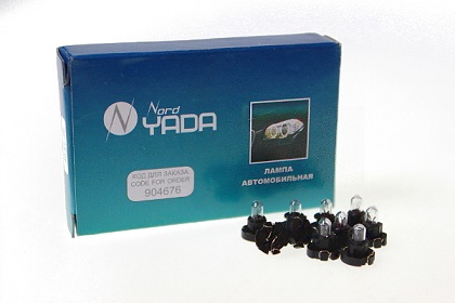 NORD YADA - Лампа T3 12V (0.84W) б/ц с усами в черном патроне Nord YADA (панель приборов)