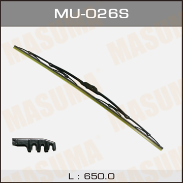 MASUMA - Щетка стеклоочистителя каркасная стандарт 650 мм крепление hook