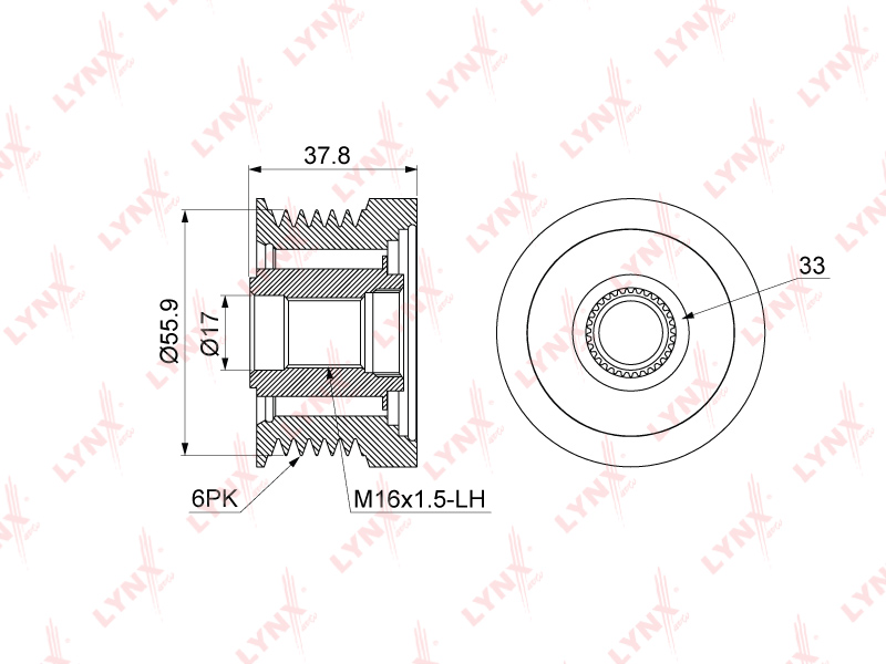 LYNXauto - Муфта свободного хода volvo s60/80/xc90
