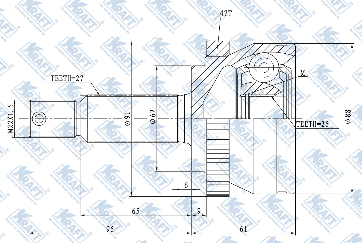 KRAFT AUTOMOTIVE - Шарнир наружный Hyun