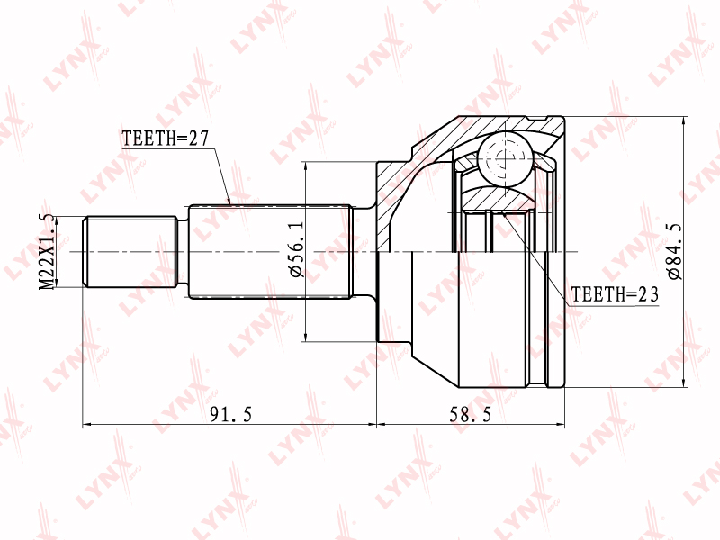 LYNXauto - ШРУС наружный | перед прав/лев |