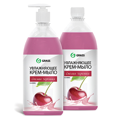 GRASS - Жидкое крем-мыло MILANA спелая черешня 1 л с дозатором (12шт/уп)
