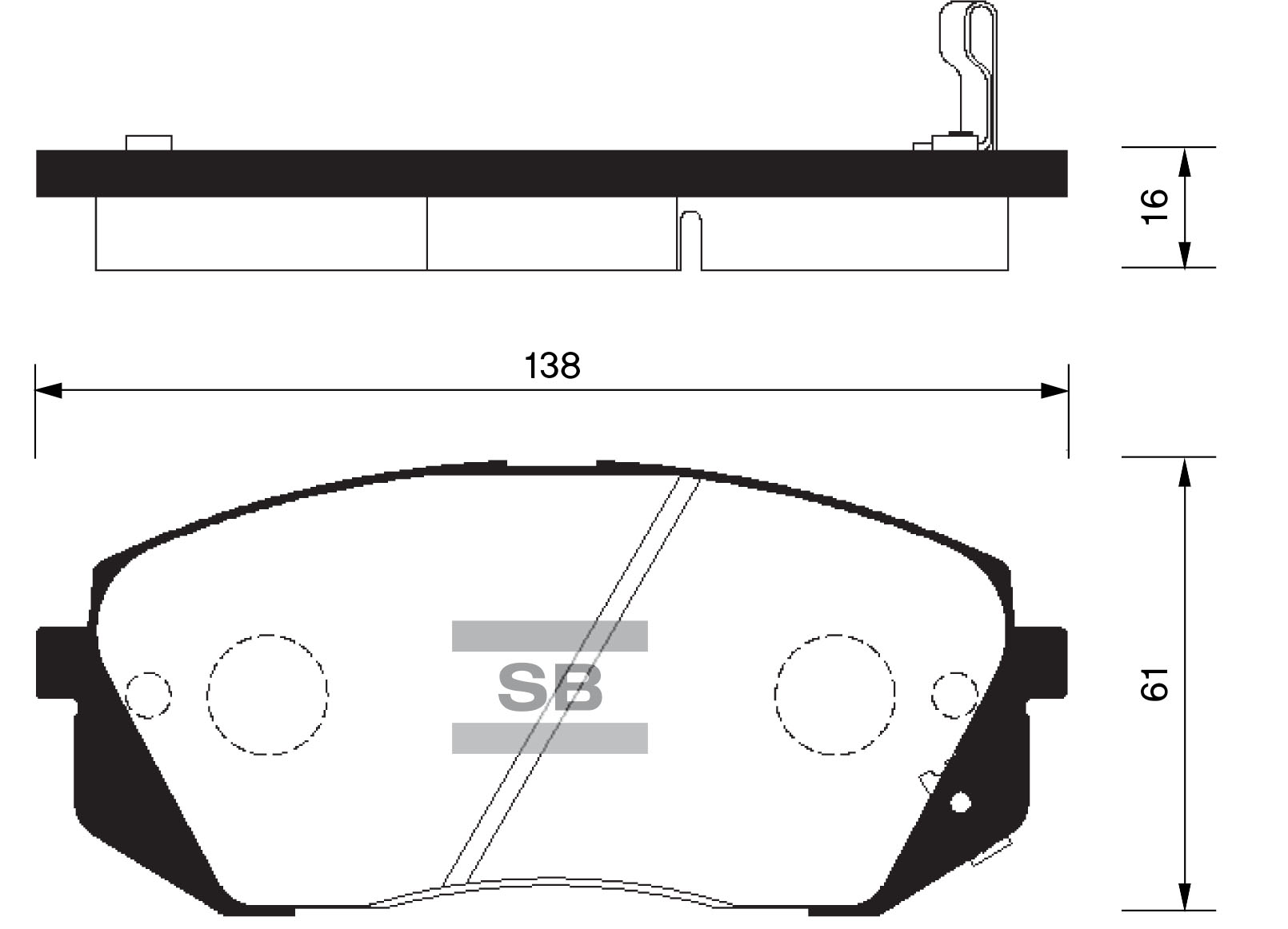 SANGSIN BRAKE - Колодки тормозные HYUNDAI IX35 10-/KIA SPORTAGE 10-/CARENS 02- передние