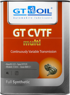 GT Oil - Трансмиссионное синтетическое масло вариатора (cvt) gt cvtf multi 4л 8809059408667