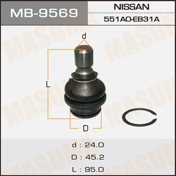 MASUMA - MB-9569_опора шаровая задняя нижняя! Nissan Pathfinder
