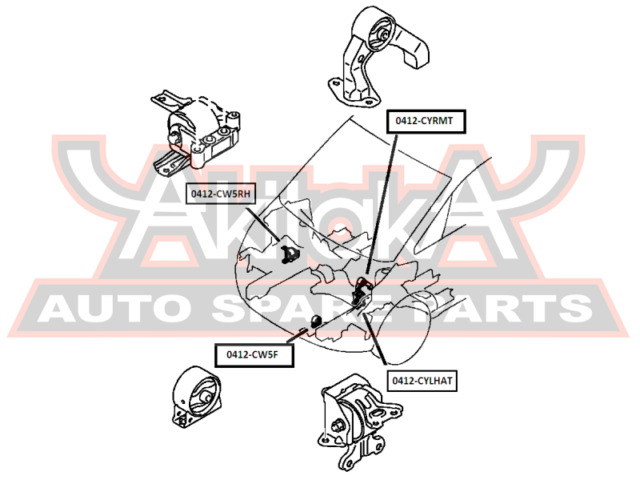 ASVA - Подушка двигателя передняя mt/cvt MITSUBISHI MITSUBISHI OUTLANDER CW# 2006-2012
