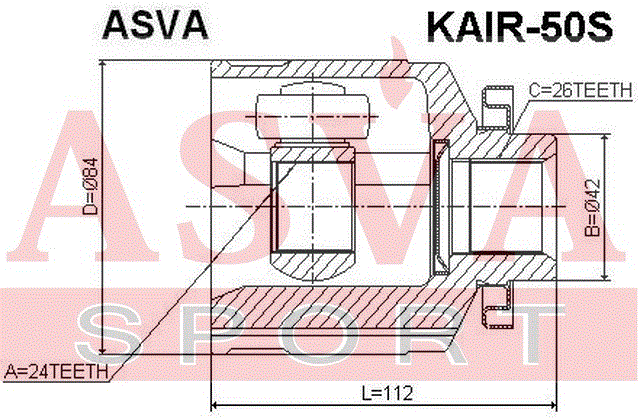 ASVA - Шрус внутренний правый 24x42x26 KIA KIA SPORTAGE NEW