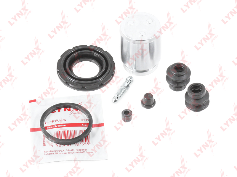 LYNXauto - Ремкомплект тормозного суппорта с поршнем заднего (поршень O 35 mm, суппорт Akebono) NISSAN Juke 10> / Qashqai(J10) 07-13 / Sentra(B17) 14> / Teana(J3