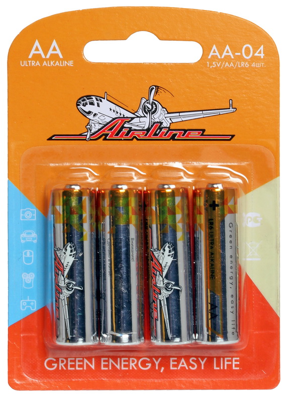 AIRLINE - Батарейки LR6/AA щелочные 4 шт.