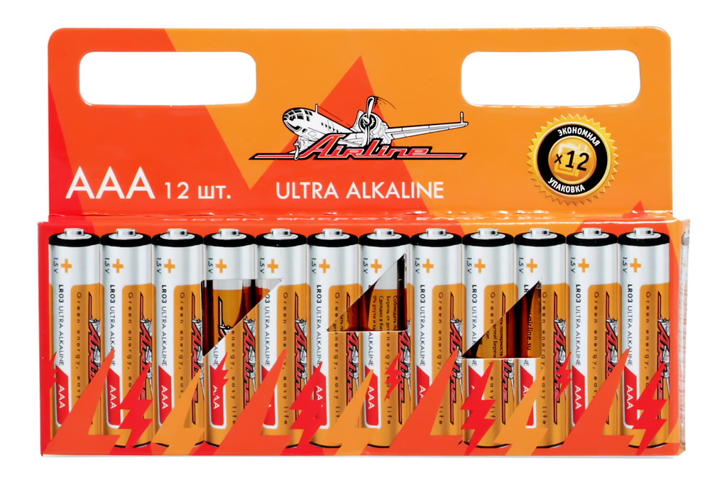 AIRLINE - Батарейки LR03/AAA щелочные 12 шт.