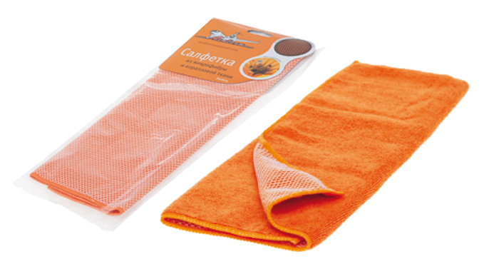 AIRLINE - Салфетка из микрофибры и коралловой ткани оранжевая (35*40 см)