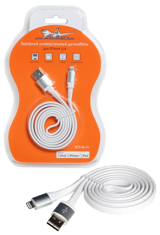 AIRLINE - Зарядный универсальный датакабель для IPhone 5/6
