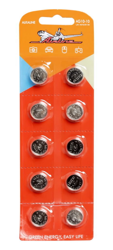 AIRLINE - Батарейка AG10/LR1130 щелочная 10 шт.