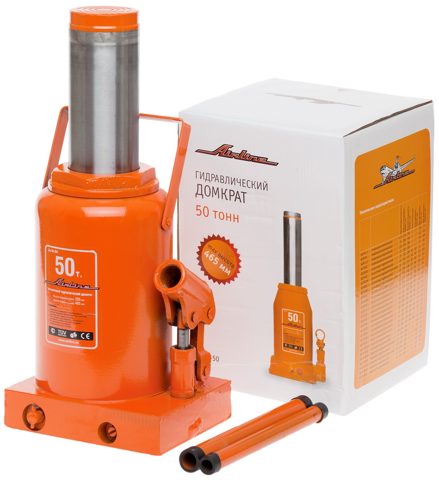 AIRLINE - Домкрат бутылочный 50т(MIN - 285 мм, MAX - 465 мм)