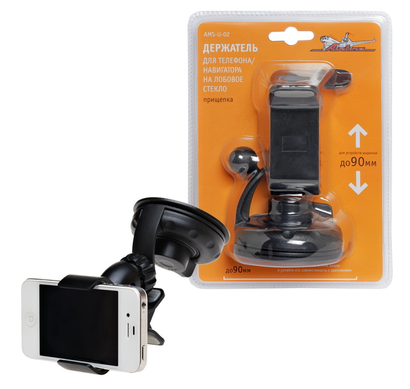AIRLINE - Держатель для телефона/навигатора на лобовое стекло прищепка