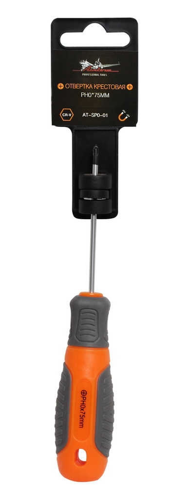 AIRLINE - Отвертка крестовая с эргономичной рукояткой PH0*75мм (AT-SP0-01)