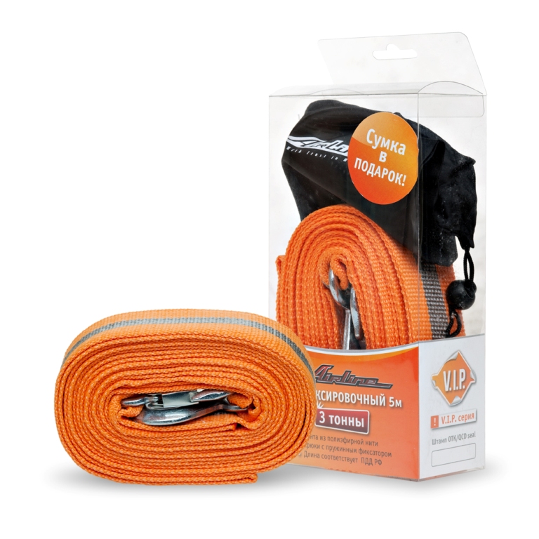 AIRLINE - Трос VIP буксировочный лента 3 т, 5 м с сумкой