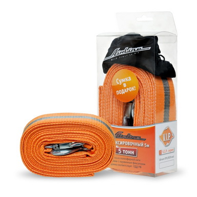 AIRLINE - Трос VIP буксировочный лента 5 т, 5 м с сумкой