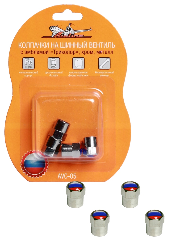 AIRLINE - Колпачки на шинный вентиль с эмблемой «Триколор»