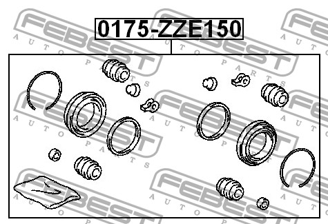 FEBEST - РЕМКОМПЛЕКТ СУППОРТА ТОРМОЗНОГО ПЕРЕДНЕГО (TOYOTA COROLLA ADE150/NDE150/NRE150/ZRE15#/ZZE150 2006-) 
