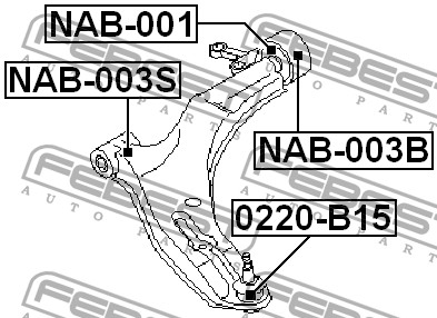FEBEST - ОПОРА ШАРОВАЯ ПЕРЕДНЕГО НИЖНЕГО РЫЧАГА NISSAN ALMERA UK MAKE N16E 2000.02-2006.11 [EL]