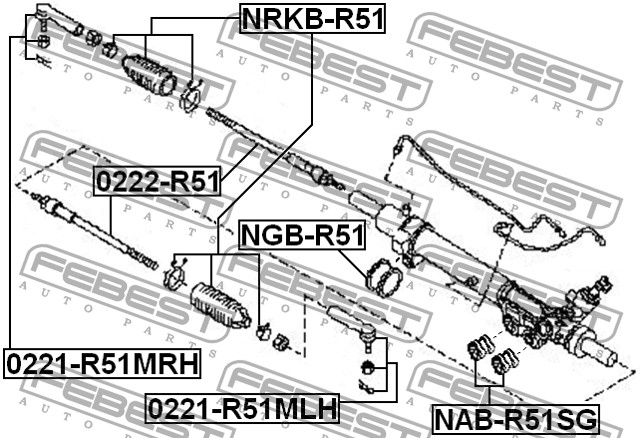 FEBEST - НАКОНЕЧНИК РУЛЕВОЙ ЛЕВЫЙ (NISSAN PATHFINDER R51M 2005-) FEBEST