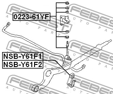 FEBEST - ТЯГА СТАБИЛИЗАТОРА ПЕРЕДНЯЯ (NISSAN PATROL SAFARI Y61 1997-2006) FEBEST