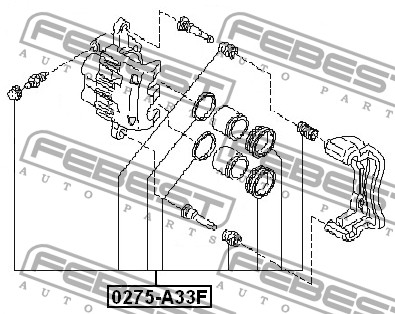 FEBEST - РЕМКОМПЛЕКТ СУППОРТА ТОРМОЗНОГО ПЕРЕДНЕГО (NISSAN MAXIMA/CEFIRO A33 1998-2006) FEBEST
