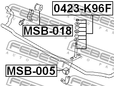FEBEST - ТЯГА СТАБИЛИЗАТОРА ПЕРЕДНЯЯ (MITSUBISHI PAJERO/MONTERO SPORT CHALLENGER K94W/K99W 1996-2006) FEBEST