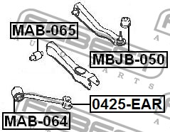 FEBEST - ТЯГА ЗАДНЯЯ ПРОДОЛЬНАЯ (MITSUBISHI GALANT E55A/E75A 1992-1996) FEBEST