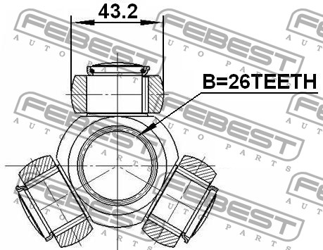 FEBEST - ТРИПОИД 26x43.2 (VOLVO S60 I 2002-2009) FEBEST