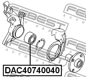 FEBEST - ПОДШИПНИК СТУПИЧНЫЙ ПЕРЕДНИЙ (40x74x40) (MAZDA 323 BJ 1998-2004) FEBEST
