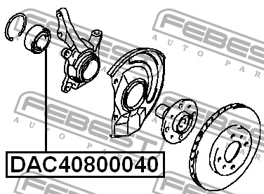 FEBEST - ПОДШИПНИК СТУПИЧНЫЙ ПЕРЕДНИЙ (40x80x40) (MITSUBISHI LANCER CS 2000-2009) FEBEST