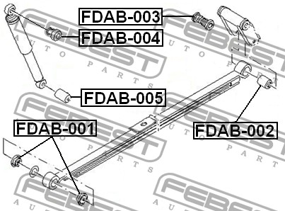 FEBEST - САЙЛЕНБЛОК ЗАДНЕЙ РЕССОРЫ (FORD TRANSIT TT9 2006-) FEBEST