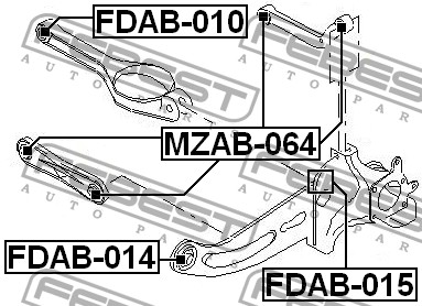 FEBEST - САЙЛЕНБЛОК ЗАДНЕГО ПОПЕРЕЧНОГО РЫЧАГА (FORD MONDEO GE 2000-2007) FEBEST
