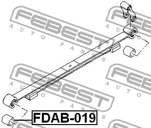 FEBEST - САЙЛЕНБЛОК ЗАДНЕЙ РЕССОРЫ (FORD TRANSIT FY 2000-2006) FEBEST