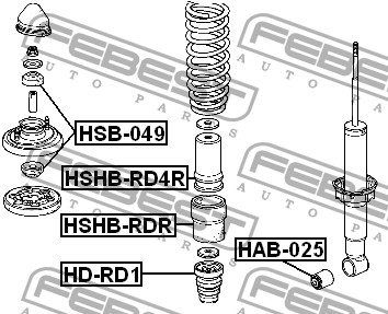 FEBEST - ОТБОЙНИК ЗАДНЕГО АМОРТИЗАТОРА (HONDA CR-V RD1/RD2 1997-2001) FEBEST