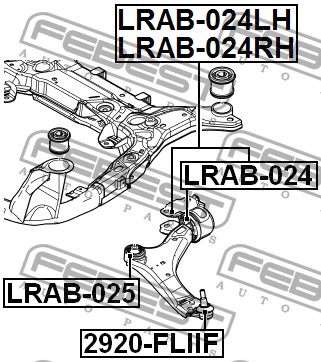 FEBEST - САЙЛЕНБЛОК ПЕРЕДНЕГО РЫЧАГА (LAND ROVER FREELANDER II 2006-) FEBEST