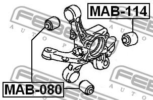 FEBEST - САЙЛЕНБЛОК ЗАДНЕЙ ТЯГИ (MITSUBISHI LANCER/MIRAGE CJ 1995-2003) FEBEST