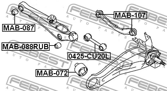 FEBEST - САЙЛЕНБЛОК ЗАДНЕЙ ПОПЕРЕЧНОЙ ТЯГИ (MITSUBISHI LANCER CS 2000-2009) FEBEST