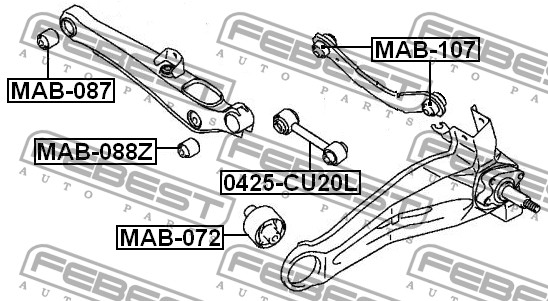 FEBEST - САЙЛЕНБЛОК ЗАДНЕЙ ПОПЕРЕЧНОЙ ТЯГИ (MITSUBISHI LANCER CS 2000-2009) FEBEST