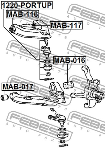FEBEST - САЙЛЕНБЛОК ПЕРЕДНЕГО ВЕРХНЕГО РЫЧАГА (MITSUBISHI DELICA PD4W/PD6W/PD8W 1994-2004) FEBEST