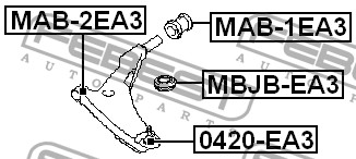 FEBEST - САЙЛЕНБЛОК ПЕРЕДНИЙ ПЕРЕДНЕГО РЫЧАГА (MITSUBISHI GALANT EA3A/EA8A USA 1996-2003) FEBEST