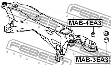 FEBEST - САЙЛЕНБЛОК ПОДРАМНИКА (MITSUBISHI GALANT E55A/E75A 1992-1996) FEBEST