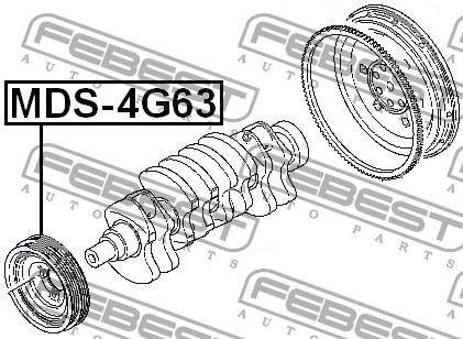 FEBEST - ШКИВ КОЛЕНВАЛА 4G63 (MITSUBISHI GALANT E55A/E75A 1992-1996) FEBEST