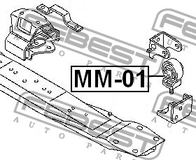 FEBEST - ПОДУШКА РАЗДАТКИ (MITSUBISHI PAJERO II V14W-V55W 1991-2004) FEBEST