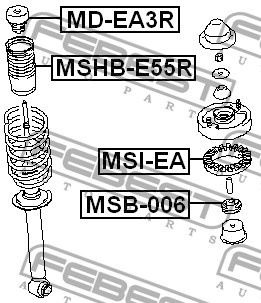 FEBEST - ВТУЛКА ЗАДНЕГО АМОРТИЗАТОРА (MITSUBISHI GALANT DJ1A/DJ3A/DJ5A 2006-) FEBEST