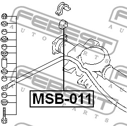 FEBEST - ВТУЛКА ЗАДНЕГО СТАБИЛИЗАТОРА D23 (MITSUBISHI PAJERO/MONTERO SPORT CHALLENGER K94W/K99W 1996-2006) FEBEST