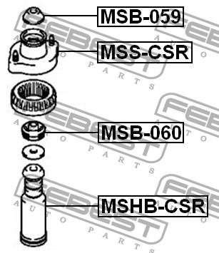 FEBEST - ВТУЛКА ЗАДНЕГО АМОРТИЗАТОРА (MITSUBISHI LANCER CS 2000-2009) FEBEST