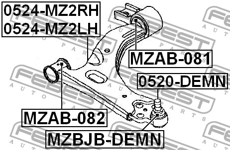 FEBEST - САЙЛЕНБЛОК ПЕРЕДНИЙ ПЕРЕДНЕГО РЫЧАГА (FORD FIESTA/FUSION (CBK) 2001-2008) FEBEST